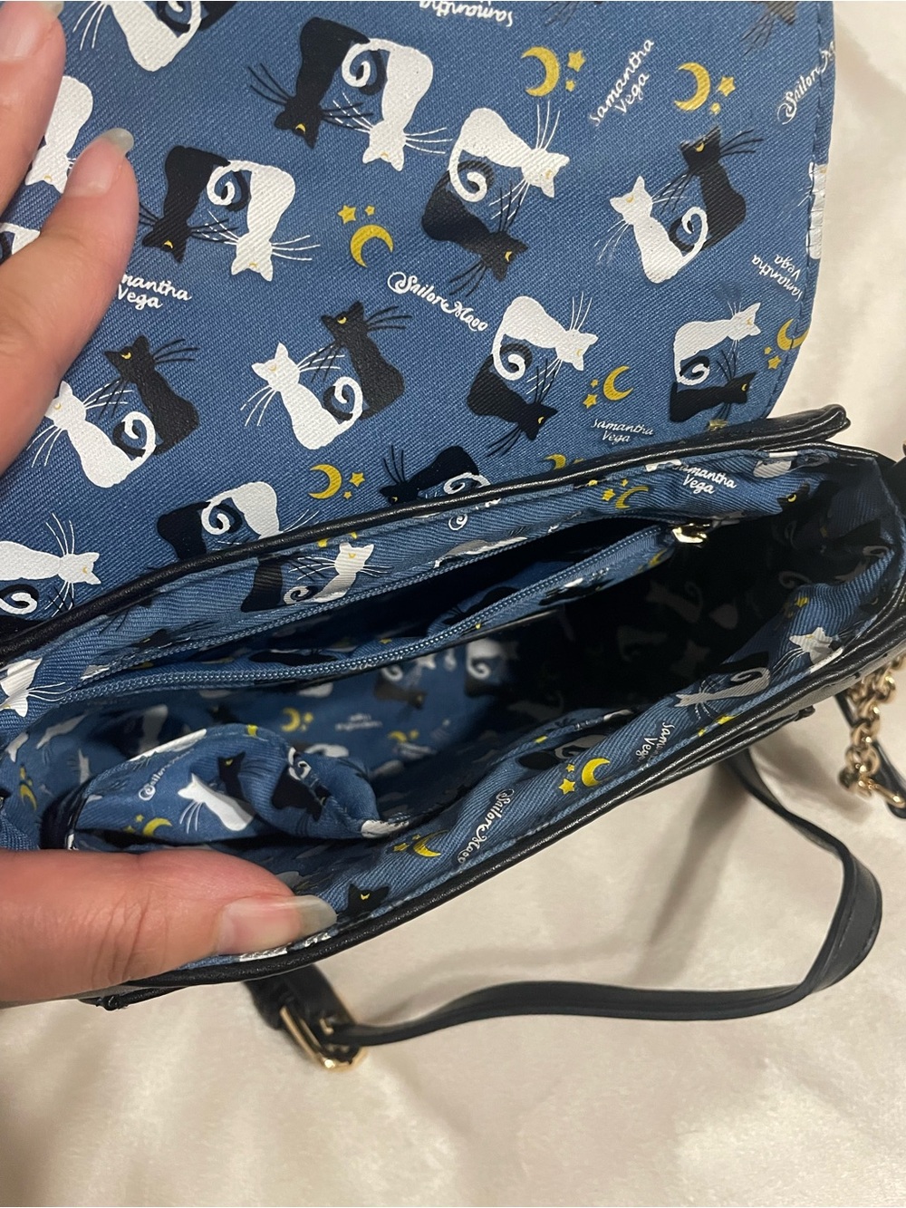 Samantha Vega Sailor Moon Luna Cat Black Cat Crossbody Bag Purse - Picture 6 of 10